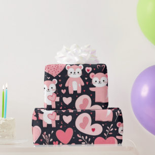 Cadeau Le coeur de la Saint Valentin Envelopper le papier