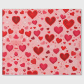 Cadeau Le coeur de la Saint Valentin Envelopper le papier (Plat)