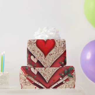 Cadeau Le coeur de la Saint Valentin Envelopper le papier