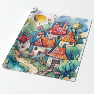 Cadeau Le conte de fées dans le papier d'enveloppement de