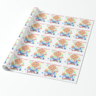 Cadeau "Le ęr Noël du bébé" a personnalisé le papier