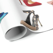 Cadeau Le noir de chaussures rouge pompe le papier (Coin rond)