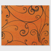 Cadeau Le noir tourbillonne sur le papier orange (Plat)