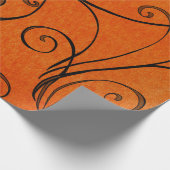 Cadeau Le noir tourbillonne sur le papier orange (Coin)
