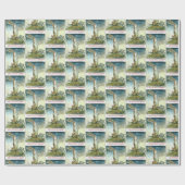 Cadeau Le papier d'emballage de lapin de velventine (Plat)