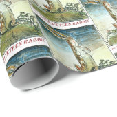 Cadeau Le papier d'emballage de lapin de velventine (Coin rond)