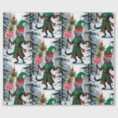 Cadeau Le papier d'emballage de Noël Joyeux elfe de la fo (Plat)