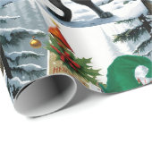 Cadeau Le papier d'emballage de Noël Joyeux elfe de la fo (Coin rond)