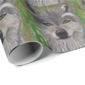Cadeau LE papier d'emballage GRAY WOLF (Coin rond)