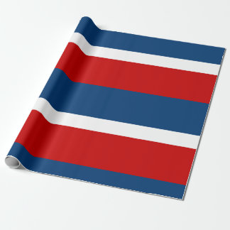 Cadeau Le papier d'emballage mat blanc et bleu rouge