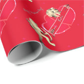 Cadeau Le papier d'enveloppement de coeur de la Saint-Val (Coin rond)