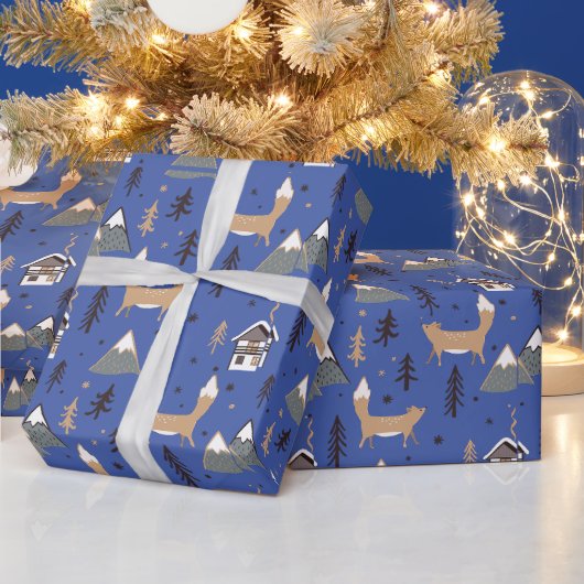 Cadeau Le papier d'enveloppement Motif Christmas Fox (Vacances)