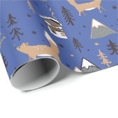 Cadeau Le papier d'enveloppement Motif Christmas Fox (Coin rond)