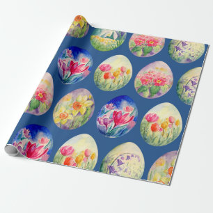 Cadeau Le ressort fleurit le papier d'emballage d'oeufs
