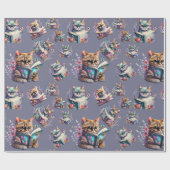 Cadeau Lecture tendance Chats Enveloppement Papier (Plat)