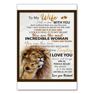 Cadeau Leeuw Voor Mijn Vrouw, Geliefde Vrouw Verja Kaart