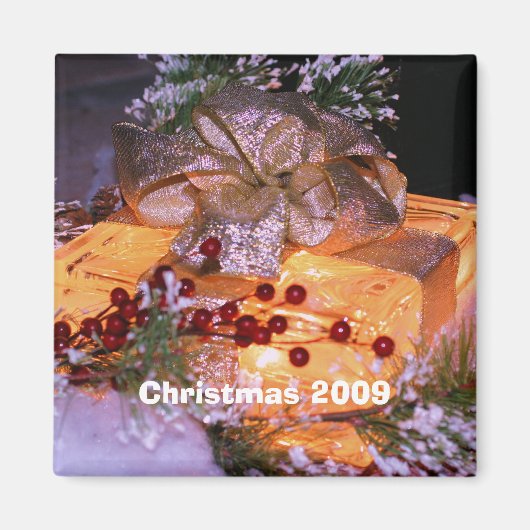 Cadeau léger Bow or Noël Magnet de Noël (Devant)