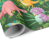 Cadeau Les dinosaures ! Papier d'emballage (Coin rond)