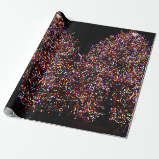 Cadeau LES FEUX D'ARBRE DE NOËL SUR LE Papier D'EMBALLAGE
