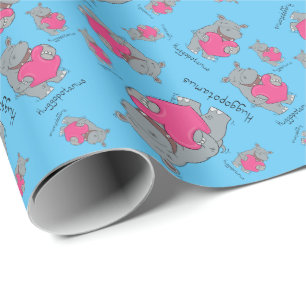 Cadeau L'hippopotame étreint le papier d'emballage de