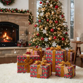 Cadeau L'histoire de Noël - Papier à enveloppement rouge