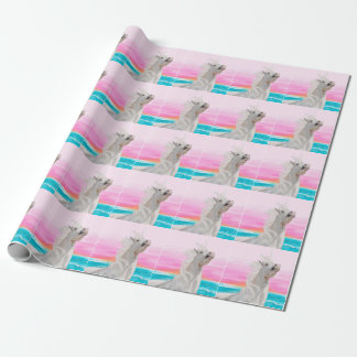 Cadeau Licorne sur le papier d'emballage de plage