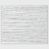 Cadeau Lignes à rayures à main papier noir et blanc (Plat)