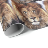 CADEAU LION CHRISTMAS WRAPPER PAPIER (Coin rond)