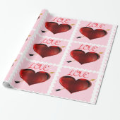Cadeau Love Forever Stamp Wrapper Papier (Déroulé)