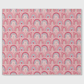 Cadeau Love Heart Valentines Day Rainbow Wrapper Papier (Plat)