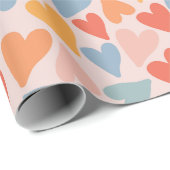 Cadeau Love Rainbow Hearts Papier Motif (Coin rond)