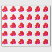 Cadeau Love Red Heart Wrapper Papier (Plat)