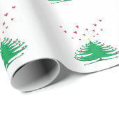 Cadeau Love X-mas Tree Papier d'enveloppement de matte, 3 (Coin rond)