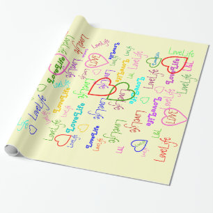 Cadeau LoveLife papier à enveloppement brillant multicolo