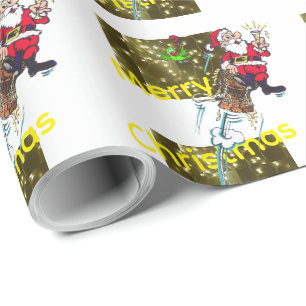 Cadeau Lumières dorées scintillantes et papier d'emballag