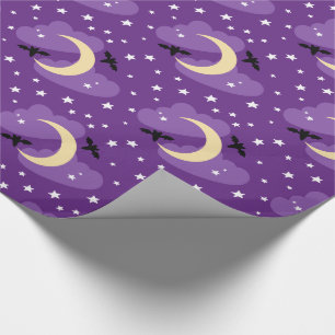 Cadeau Lune et étoiles Papier d'enveloppement d'Hallowe