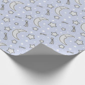 Cadeau Lune somnolente - papier d'emballage bleu (Coin)