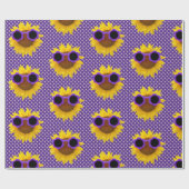 Cadeau Lunettes de soleil violettes sur papier d'envelopp (Plat)