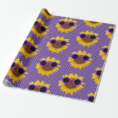 Cadeau Lunettes de soleil violettes sur papier d'envelopp (Déroulé)