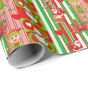 Cadeau Lutin de papier d'emballage de Noël