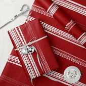 Cadeau Lux Christmas White Stripes sur le papier d'envelo