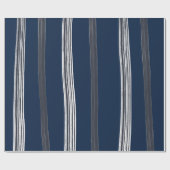 Cadeau Lux Christmas White Stripes sur papier d'enveloppe (Plat)