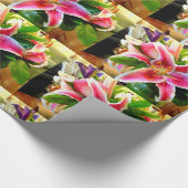 Cadeau lys stargazer rose enveloppant du papier (Coin)