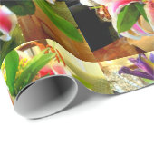 Cadeau lys stargazer rose enveloppant du papier (Coin rond)