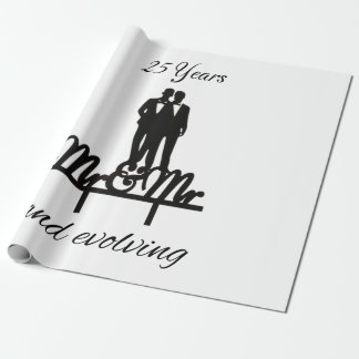 Cadeau M. et M. papier d'emballage blanc et noir