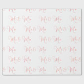 Cadeau M. Et Mme Script Papier Enveloppant Rose (Plat)