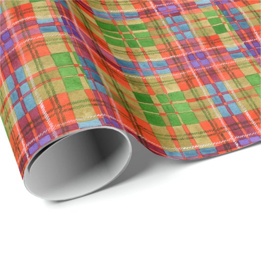 Cadeau MAC RAE TARTAN Papier à enveloppement (Coin rond)