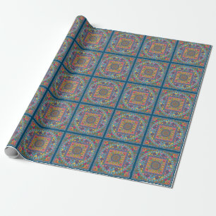 Cadeau Mah Jongg Tiles Mandala Wrapper Papier