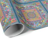 Cadeau Mah Jongg Tiles Mandala Wrapper Papier (Coin rond)