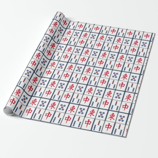 Cadeau Mahjong Carreaux de jeu Design Wrapper Papier (Déroulé)